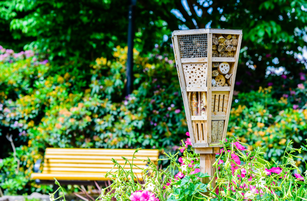 Insect hotel in the garden or public park